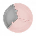 MINIKOIOI paigal p&uuml;siv taldrik PUZZLE, Pinky Pink/Powder Grey, 101390002