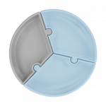 MINIKOIOI iminapa ning sektoritega taldrik PUZZLE, Mineral Blue/Powder Grey, 101390003
