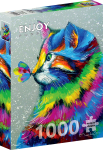 ENJOY PUZZLE pusle V&auml;rvikas kass ja liblikas, 1000 tk, 68 &times; 48 cm, Enjoy-1781