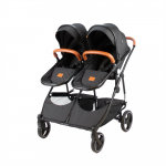 BABYTROLD universaalne jalutusk&auml;ru kaksikutele SIBBI DUO, Black, 10-90SN