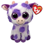 TY Beanie Boos pehme m&auml;nguasi lillade laikudega lehm ETHEL, 15 cm, TY37345