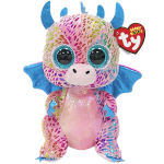 TY Beanie Boos pehme m&auml;nguasi lilla draakon FLINT, 15 cm, TY37346