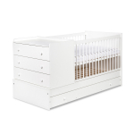 KLUPŚ lastetuba koos komoodiga COMPACT 3in1, 120x60 cm., White