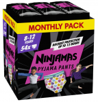 PAMPERS pidžaamap&uuml;ksid NINJAMAS Hearts, 8 suurus, 27-43kg, 54 tk., 80756319
