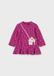 MAYORAL pikkade varrukatega kleit 4L, magenta, 2991-76
