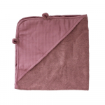 MARKLAND musliin r&auml;tik kapuutsiga PURE MUSLIN, 75x75 cm., Dusty rose, 18-25MPDR