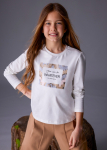 MAYORAL pikkade varrukatega t-s&auml;rk, cream-nude, 7.018-88