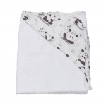 MARKLAND musliin r&auml;tik kapuutsiga PURE MUSLIN, 75x75 cm., Panda, 18-25PA