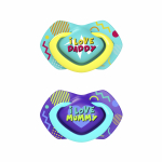 CANPOL BABIES silikoonist s&uuml;mmeetriline lutt NEON LOVE, 6-18k, 2 tk, 22/653_blu