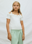 MAYORAL l&uuml;hikeste varrukatega t-s&auml;rk, natural, 6.003-95, 128&nbsp; cm