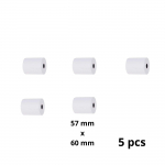 Rull kassaaparaadile 57mm x 60mm x 12mm 44 meetrit, 5 tk