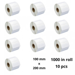 Termosildid 100 mm x 200 mm, 76 mm, 1000 tk rullis, 10tk