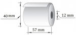 Rull kassaaparaadile 57mm x 40mm x 12mm 20 meetrit