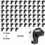Brother DK-11204 DK11204 17mm x 54mm termopaberist etiketid, tootja Dore, 64 tk