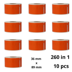 Dymo 99012 Orange S0722400 etiketi rull Dore analoog komplekt 10 t&uuml;kki
