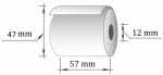 Rull kassaaparaadile 57mm x 47mm x 12mm 25 meetrit