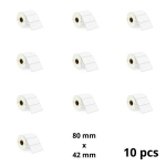 Zebra 80mm x 42mm termopaberist etiketid 25 mm s&uuml;damikuga, tootja Dore, 10 tk