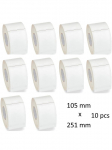 Thermal Labels 105mm x 251mm, 76mm core, 250 pcs roll