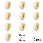 Zebra 880595-025DU 38mm x 25mm termopaberist etiketid 25 mm s&uuml;damikuga, tootja Dore, 10 tk