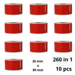 Dymo 99012 Red S0722400 etiketi rull Dore analoog komplekt 10 t&uuml;kki