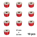 Zebra 800262-125 57mm x 32mm termopaberist etiketid 25 mm s&uuml;damikuga, tootja Dore, 10 tk