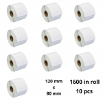 Termosildid 120mm x 80mm, 76 mm, 1600 tk rullis, 10tk
