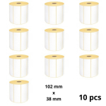 Zebra 800264-155 102mm x 38mm termopaberist etiketid 25 mm s&uuml;damikuga, tootja Dore, 10 tk