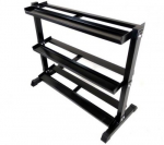 Kolme riiuliga hantlite hoidja