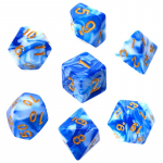 REBEL RPG Dice Set - Two Color - Blue and White