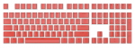 Royal Kludge Pudding PBT Keycaps - (104 tk., Red, PBT, ANSI, UK layout)