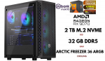 Statsionaarne arvuti | RYZEN 5 7500X3D, DDR5 32GB 6000MHz, NVME M.2 SSD 2TB, RX 9070