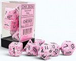Chessex Brush Polyhedral Speckled Pink/black 7-Die Set