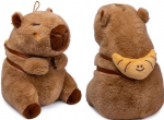 Kawaii - Capybara With Croissant Backpack pehme m&auml;nguasi| 25 cm