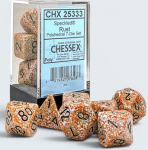 Chessex Brush Polyhedral Speckled Rust/black 7-Die Set
