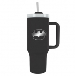 Batman (Bat Emblem) travel cup with straw