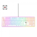 Royal Kludge RK918 RGB valge juhtmega mehaaniline klaviatuur | 100%, punased l&uuml;litid, USA