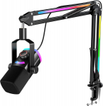 FIFINE AmpliGame AM8 PROT juhtmega mikrofon koos statiivi ja RGB taustavalgustusega|USB/XLR