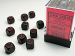 Chessex Opaque 12mm d6 with pips Dice Blocks (36 Dice) - Black/Red