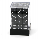 Chessex Opaque 12mm d6 with pips Dice Blocks (36 Dice) - Black w/white