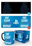 PLAYSTATION Eat Sleep Repeat v&auml;rvimuutev tass