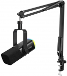 FIFINE AmpliGame AM8T Black juhtmega mikrofon koos statiivi ja RGB taustavalgustusega | USB/XLR
