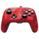 PDP Faceoff Deluxe + Audio - Red Camo juhtmega m&auml;ngupult Nintendo Switchile