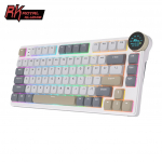 Royal Kludge RK N80 RGB Pearly Dawn juhtmevaba klaviatuur |75%, Hot-swap, Brown l&uuml;litid, US