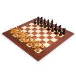 Deluxe Mahogany Board with Ferrer Pieces Chess Set