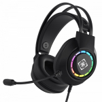 DELTACO GAMING DH220 Stereo wired headset, 50mm element, LED, black