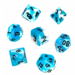 REBEL RPG Dice Set - Two Color - Blue and White