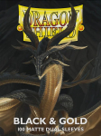 Dragon Shield Sleeves - Matte Standard size - Black & Gold (100 Sleeves)