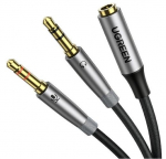 UGREEN kaabeladapter 3,5 mm &ndash; 2x3,5 mm pistikud (k&otilde;rvaklappide/mikrofoni jaoks) | 20 cm