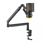 FIFINE AmpliGame TAM6 juhtmega mikrofon koos statiivi ja RGB taustavalgustusega | USB