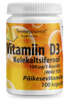 TERVISEP&Uuml;RAMIID VITAMIIN D3 KAPSLID 100MCG N100
